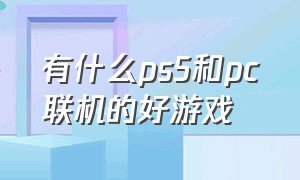 有什么ps5和pc联机的好游戏