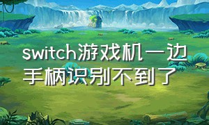 switch游戏机一边手柄识别不到了