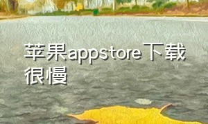 苹果appstore下载很慢