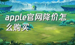 apple官网降价怎么购买