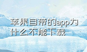 苹果自带的app为什么不能下载