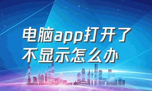 电脑app打开了不显示怎么办