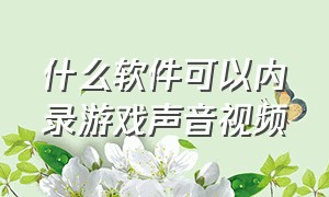 什么软件可以内录游戏声音视频