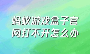 蚂蚁游戏盒子官网打不开怎么办