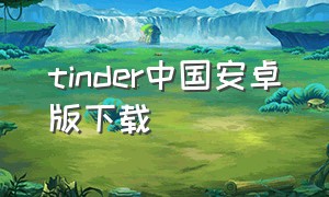 tinder中国安卓版下载