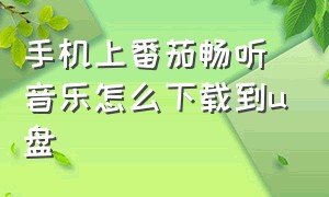 手机上番茄畅听音乐怎么下载到u盘