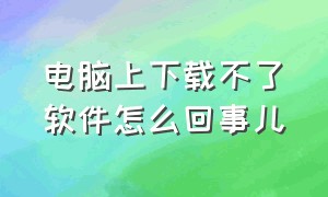 电脑上下载不了软件怎么回事儿