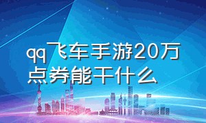 qq飞车手游20万点券能干什么