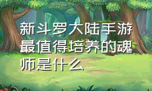 新斗罗大陆手游最值得培养的魂师是什么