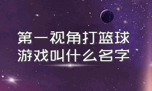 第一视角打篮球 游戏叫什么名字