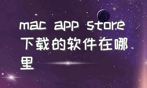 mac app store下载的软件在哪里