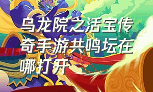 乌龙院之活宝传奇手游共鸣坛在哪打开