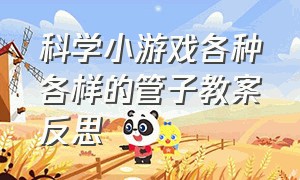 科学小游戏各种各样的管子教案反思