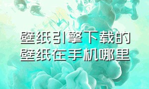 壁纸引擎下载的壁纸在手机哪里