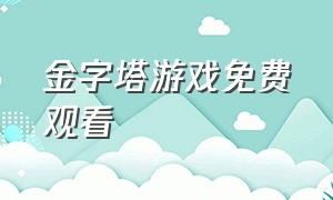 金字塔游戏免费观看