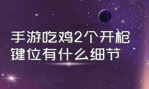 手游吃鸡2个开枪键位有什么细节