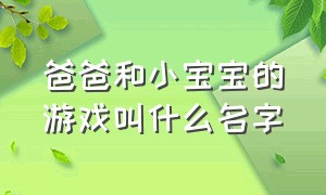 爸爸和小宝宝的游戏叫什么名字