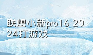 联想小新pro16 2024打游戏