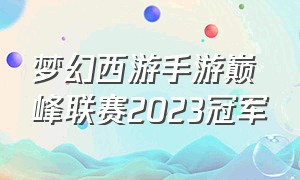 梦幻西游手游巅峰联赛2023冠军