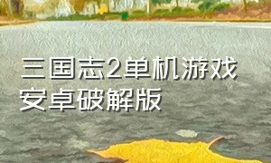 三国志2单机游戏安卓破解版