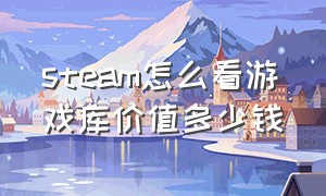 steam怎么看游戏库价值多少钱