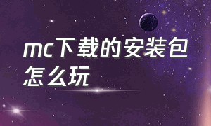 mc下载的安装包怎么玩