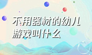 不用器材的幼儿游戏叫什么