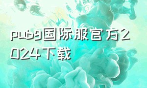 pubg国际服官方2024下载