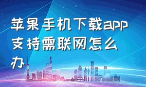 苹果手机下载app支持需联网怎么办