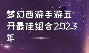 梦幻西游手游五开最佳组合2023年