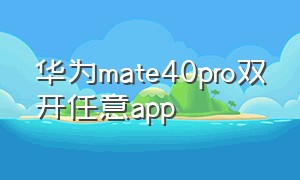 华为mate40pro双开任意app