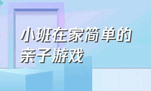 小班在家简单的亲子游戏