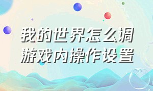 我的世界怎么调游戏内操作设置