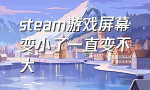 steam游戏屏幕变小了一直变不大