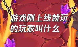 游戏刚上线就玩的玩家叫什么