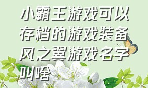 小霸王游戏可以存档的游戏装备风之翼游戏名字叫啥