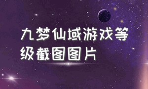 九梦仙域游戏等级截图图片