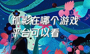 孤影在哪个游戏平台可以看