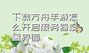 下载方舟手游怎么开启服务器设置界面