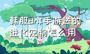 韩服dnf手游送的进化宠物怎么用