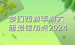 梦幻西游手游大唐最佳加点2024