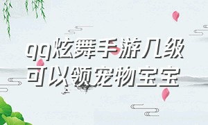 qq炫舞手游几级可以领宠物宝宝