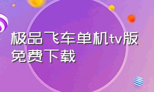 极品飞车单机tv版免费下载