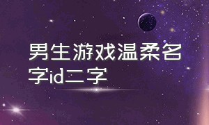 男生游戏温柔名字id二字