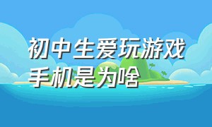 初中生爱玩游戏手机是为啥