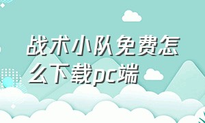 战术小队免费怎么下载pc端