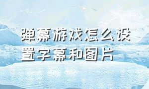 弹幕游戏怎么设置字幕和图片