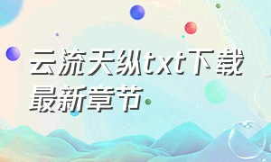 云流天纵txt下载最新章节