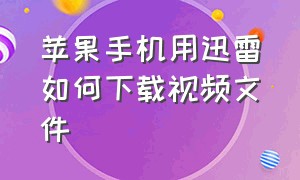 苹果手机用迅雷如何下载视频文件