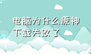 电脑为什么原神下载失败了